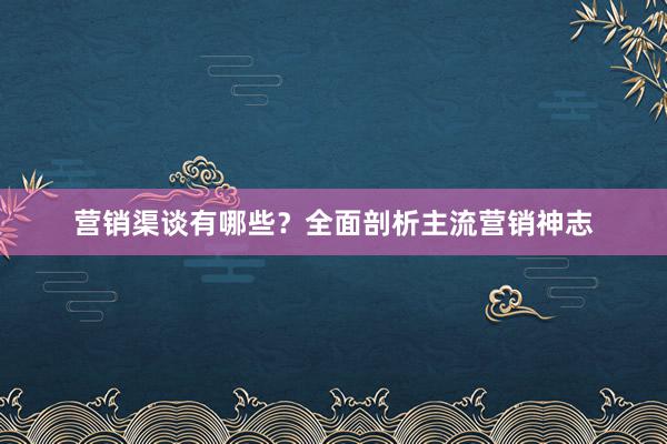 营销渠谈有哪些？全面剖析主流营销神志