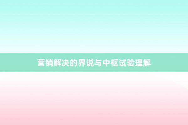 营销解决的界说与中枢试验理解